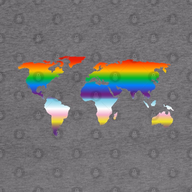 World Map - Rainbow Flag Colors by brightnomad